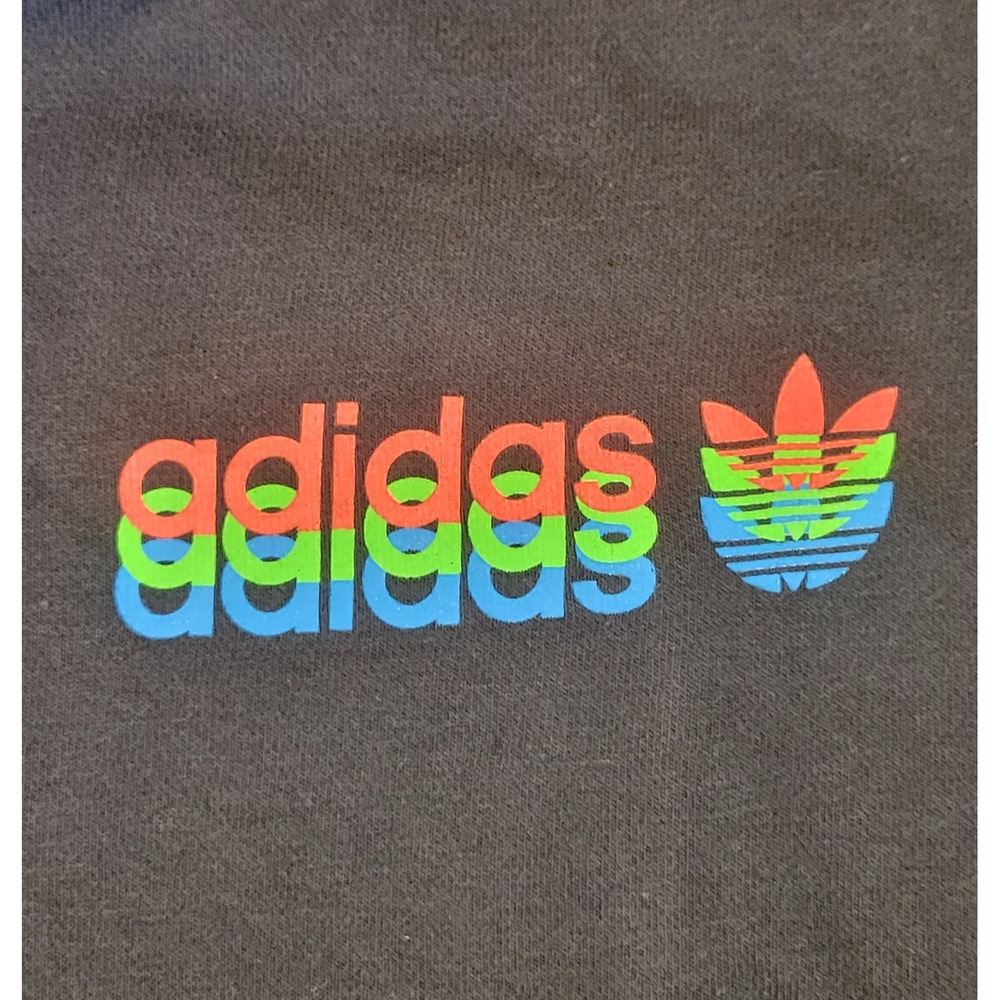 Adidas Originals Mens Black Rainbow RGB Trefoil Logo Hoodie JZ0469 Small NWT - Picture 6 of 7